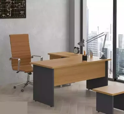 Obrázek produktu pro Rohový psací stůl studovna design kancelářský nábytek dřevěný stůl kancelář