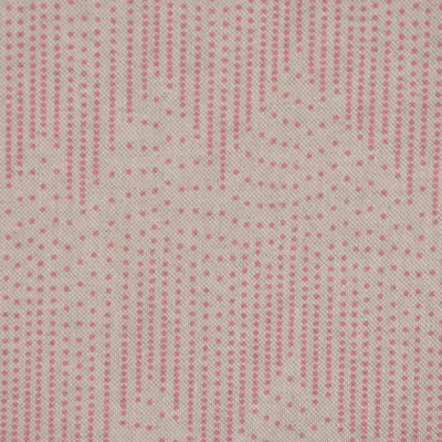 Produktbild von Dekostoff Meterware Halbpanama Leinenlook Chevron natur rosa 1,40m