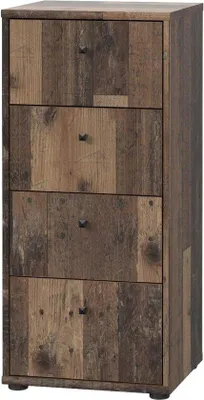 Produktbild von Famanu Kommode mit 4 Schubladen aus Holz im Vintage-Stil - 386 x 855 x 348 cm