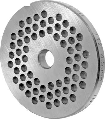Produktbild von WolfCut INOX Lochscheibe Gr. 10 & 12-4,5 MM Bohrung - für Fleischwolf Reber Typ N.12EL9501 N, Alexanderwerk, Bartscher FW80,12SQO