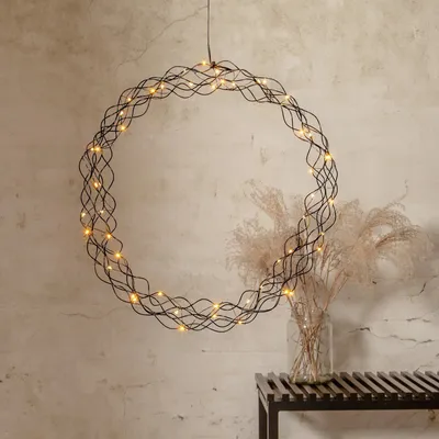 Produktbild von LED- Dekoleuchte ''Curly'', Metall, 0.5W, 3V, 33 lm, warmweiß, 50 LED's, 48x48cm