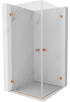 Obrázek produktu pro Mexen Lunar-B Duo sprchový kout otevíratelný 100 x 100 cm, transparentní, kartáčovaný měď - 832-100L-100P-65-00