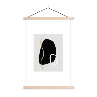 Produktbild von MuchoWow® Textilposter Minimalismus - Abstrakt - Design 60x90 cm mit holzfarbenen Rahmen - Textil