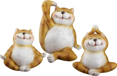 Produktbild von Gilde Poly Figur Katze "Yoga Trio" VE 3 so 37465