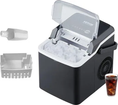 Immagine prodotto di Macchina per ghiaccio da 1,2 L, 12 kg/24 ore, portatile, nera