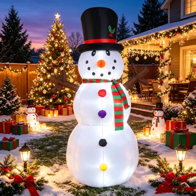 Produktbild von 244CM Groß Aufblasbarer Weihnachts Schneemann,Weihnachtsdeko mit LED Licht,Aufblasbar Weihnachtsdekoration für Garten,Hof, Rasen & Weihnachtsfeier