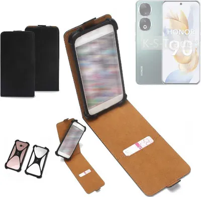 Produktbild von K-S-Trade Handyhülle Schutzhülle kompatibel mit Honor 90 Hülle Case Cover Flip Style Bumper schwarz 1x