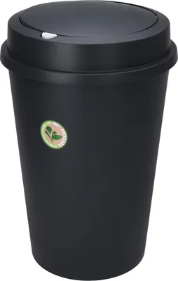 Produktbild von Vilde | Mülleimer 47 l - Schwarz - Praktisch - Mit Klappe - Recyclingfähig