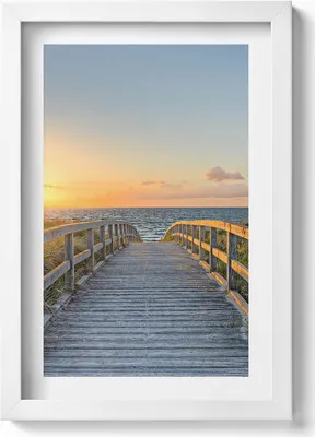 Produktbild von Strandurlaub in Deutschland– Wandbild mit Rahmen – Gerahmtes Bild  – Wanddekoration – 20x30 cm – Weiß