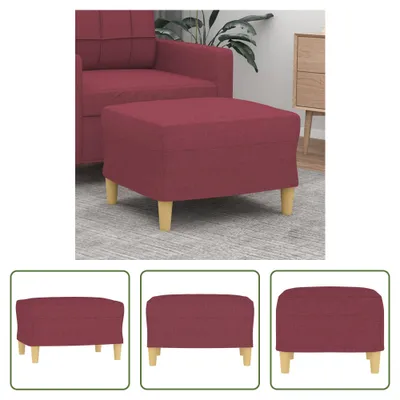 Immagine prodotto di The Living Store poggiapiedi in tessuto rosso vino 60x50x41 cm