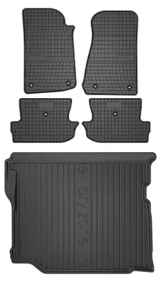 Zdjęcie produktu dla Dywaniki gumowe + mata bagażnika do Jeep Wrangler IV 2017- (SUV, z subwooferem) – czarne, dopasowane – Wielganizator SolidPRO