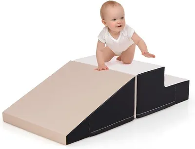 Imagen del producto de 2 piezas de bloques de espuma para niños, bloques suaves para jugar y escalar, bloques de espuma gigantes, bloques grandes para construir, ideales para bebés y niños pequeños (gris)