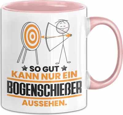 Produktbild von Bogenschießer Geschenk Tasse So Gut Kann Nur Ein Bogenschießer Aussehen Geschenkidee Kaffee-Becher (Rosa)