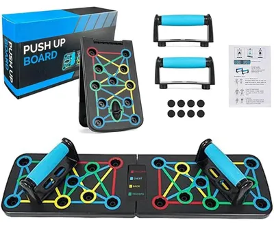 Produktbild von Liegestützbrett Liegestützgestell Trainingsbrett - 17 in 1 - Klappbar - Schwarz - Für Zuhause und Fitnessstudio