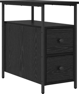 Produktbild von Nachttisch Schwarz Eichen-Optik 30 x 60 x 60 cm Holzwerkstoff