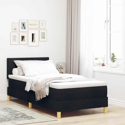 Obrázok produktu pre Maison Exclusive - Posteľ s pružinovým rámom s matracmi Čierna 90 x 190 cm látka