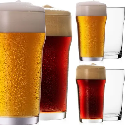 Produktbild von IMPERIAL Pint Biergläser Set 6 Stück 500ml (max 700ml) Pintgläser aus Crystalline Glas 0,7L Spülmaschinenfest Nonic Pint