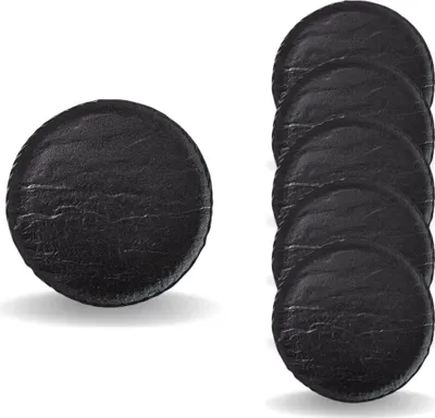 Image de Wilmax Assiette ronde 18 cm, lot de 6, SlateStone Noir WL-661123/A6