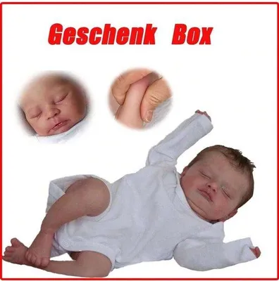 Obrázek produktu pro 45 cm ručně vyrobená 3D reborn panenka v bílé barvě