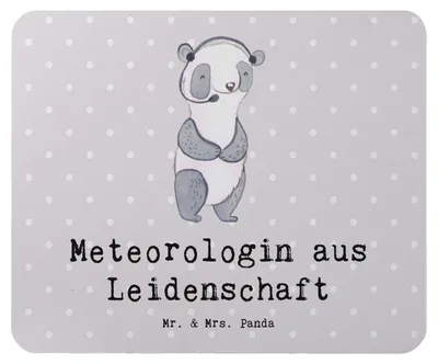 Produktbild von Mr. & Mrs. Panda Mousepad Meteorologin Leidenschaft - Grau Pastell - Geschenk, mousematte, Mauspad, pc mausunterlage, Mouse Pad, laptop