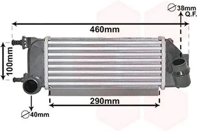 Produktbild von VAN WEZEL 17014710 Ladeluftkühler LLK für FIAT Panda Schrägheck (312, 319) Turbo Intercooler
