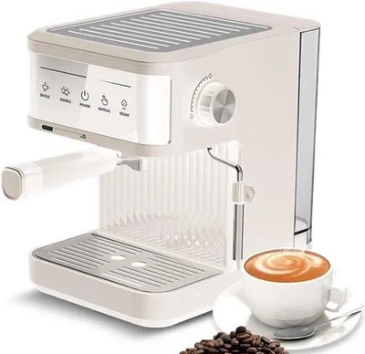 Obrázek produktu pro Poloirgální kávovar na espresso, 20 barů - bílý - vhodný pro přípravu cappuccina a latte