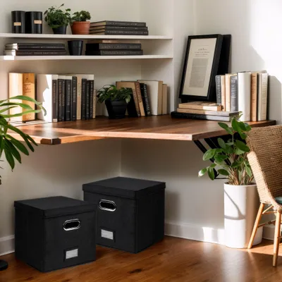 Produktbild von Vinyl Aufbewahrungsbox für 90 Platten, faltbarer Vinyl Aufbewahrungskoffer für 12 Zoll Alben, schwarz, für