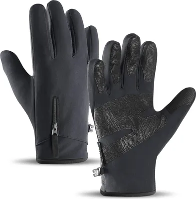 Produktbild von Winterhandschuhe fr Telefon Sport im Freien Skifahren Fahrrad Joggen Gre L schwarz