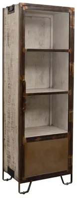 Immagine prodotto di MASSIVMOEBEL24 | vetrina in legno di Mango 60x40x180 marrone laccato HEAVY INDUSTRY #240