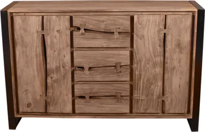 Produktbild von TPFLiving Sideboard Austin Akazie mit Metall natur und schwarz