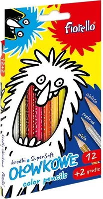 Produktbild von Fiorello Kredki Trójkątne Super Soft Extra 12 kolorów + 2 gratis