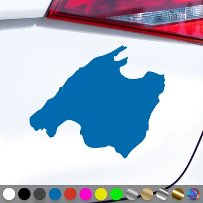 Produktbild von PantherPixel Mallorca Aufkleber Insel Umriss Reisen Spanien Sticker Auto Geschenkidee Farbe Blau