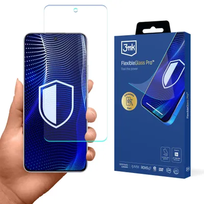 Productafbeelding van 3mk Hybride glas compatibel met Oppo A5 Pro 5G, FlexibleGlass Pro, Onbreekbaar glas 7H, 400% schermversterking, 0,3 mm dikte, Eenvoudige montage
