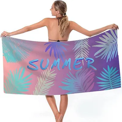 Produktbild von Unyqoos® Mikrofaser-Strandtuch 180 x 75 cm – schnelltrocknendes Badetuch für Damen, groß & leicht (360 g), sandabweisend, kompakt verstaubar, Strand & Reise