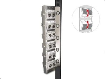 Produktbild von Delock Keystone Halterung 12 Port neigbar für 10? oder 19 Zoll Rack und Wandmontage