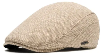 Immagine prodotto di Cappello da uomo, modello berretto piatto invernale, colore beige, taglia M-L, realizzato in cotone/poliestere