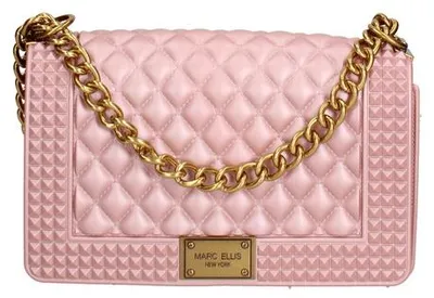 Produktbild von Damenhandtasche, Gummiband, gesteppt, goldene Kette, abnehmbarer Schulterriemen