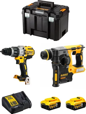 Produktbild von DeWALT Kit DWK223 (DCD996 + DCH273 + 2 x 5,0 Ah + DCB115 + TSTAK VI)