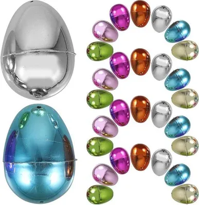 Produktbild von 30 Stück metallische Kunststoff-Ostereier - Gute Ostereier für Osternestfüllung und Ostereiersuche