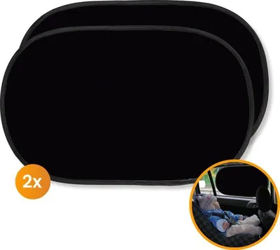 Produktbild von R2B Sonnenschutz Auto, 2 Stück Sonnenschutz Auto Baby, Selbstklebende Sonnenschutz, Sonnenschutz Auto hinten, Sonnenschutz Auto Kinder, Saugnäpfe Sonnenblende, Autofenster Sonnenschutz