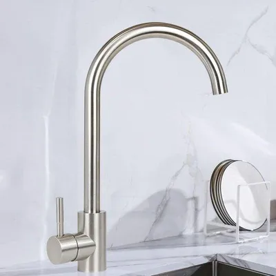 Produktbild von Drehmischer Edelstahl gebürstet Nickel 360°