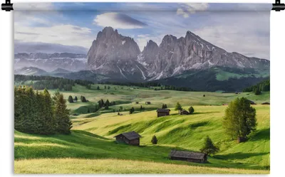 Produktbild von MuchoWow® Wandteppich Wandbehang Berge und Dolomiten 150x100 cm Tapisserie Dekoration Wandtuch - Waschbar - Tapisserien - Wand-Decke