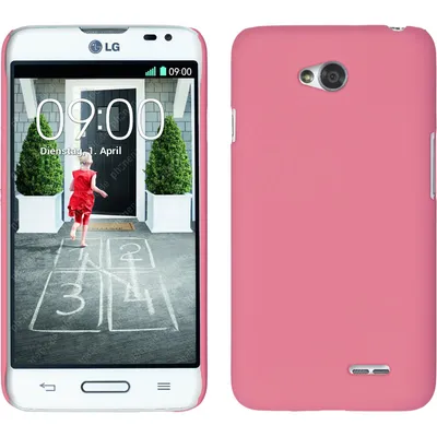 Produktbild von PhoneNatic Case kompatibel mit LG L70 - Hülle rosa gummiert Hard-case + 2 Schutzfolien