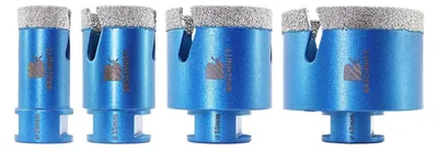 Immagine prodotto di Set di seghe a foro diamantate per piastrelle, con punte da 25/35/50/68 mm, adatte per l'uso a secco, con attacco M14, ideali per porcellana, Vetroceramica, marmo e granito (4 pezzi)