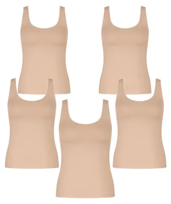 Produktbild von sloggi Damen Tanktop 5-Pack Pure Comfort Tank Top - SKIN - Größe L