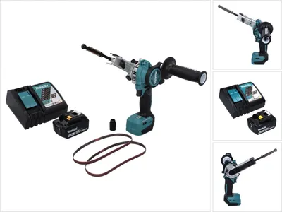 Obrázek produktu pro Makita DBS 180 RT1 akumulátorový pásový pilník 18 V 9 x 533 mm bez kartáčů + 1x akumulátor 5,0 Ah + nabíječka