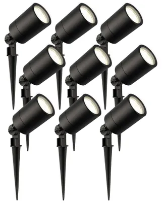 Produktbild von Ledvion 9er Set Gartenstrahler mit Erdspieß IP65 3W 4000K GU10 dimmbar