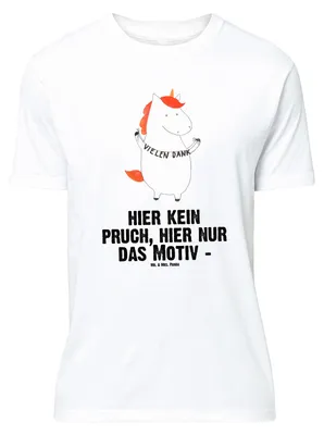 Produktbild von Mr. & Mrs. Panda T-Shirt Einhorn Dankeschön - Weiß - Geschenk, Danksagung, Unicorn, Große Größen, Einhörner, Danke, Vielen Dank, Oversize, Shirt, Tshirt