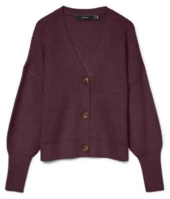 Produktbild von Vero Moda 10249632_1010_59, Cardigan, Weiblich, Bordeaux, XS, Dark colours to be washed separately; Max. shrinkage 5%; Wash inside out, Nicht bleichen