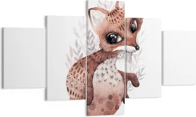 Produktbild von Bild auf Leinwand - Leinwandbild - 5 Teile - Fuchs November Tier - 125x70cm - Wand Bild - Wanddeko - Wandbilder - Leinwanddruck - Bilder - Wanddekoration - Leinwand bilder - Wandbild - EA125x70-4968